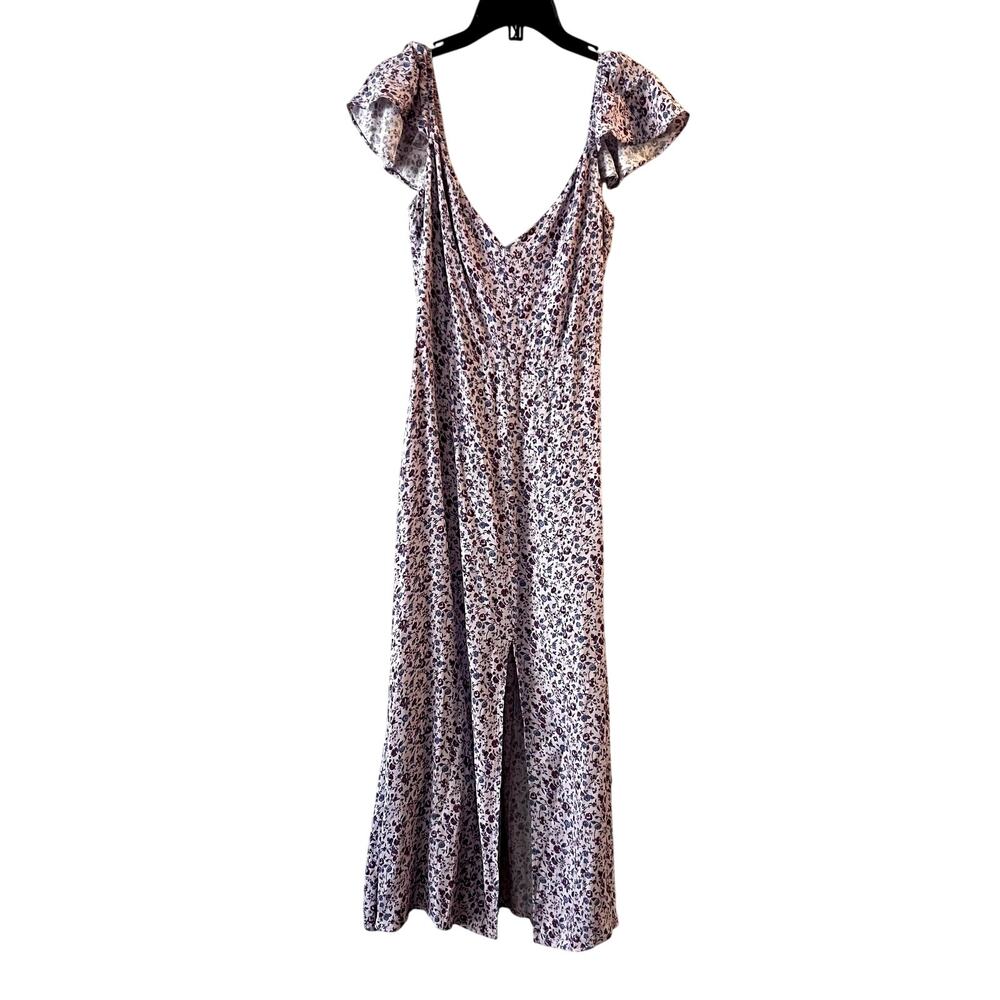Reformation Baxley Floral Print Lilac Purple Midi Dress Size 8 Viscose New - Picture 2 of 8